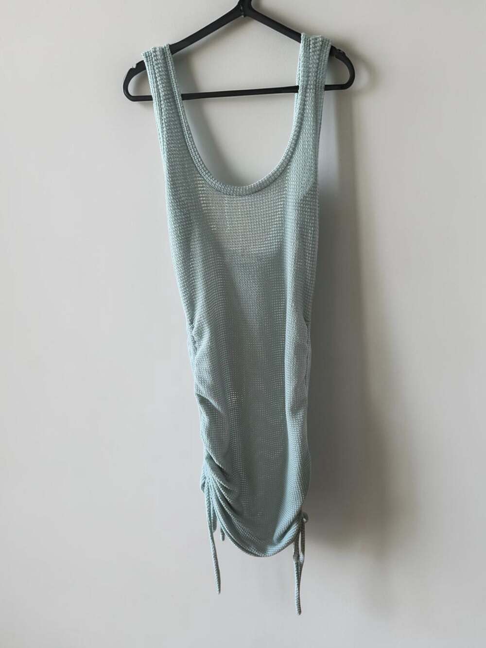 Endless Blu Knit Ruched Side Mini Dress, Size M
